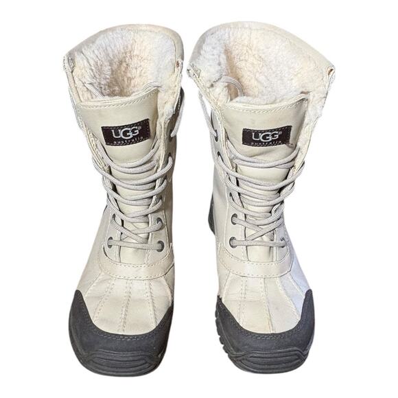 UGG Adirondack II Tan Boots with Sherpa Wool Lining sz 7 Waterproof - Picture 6 of 10